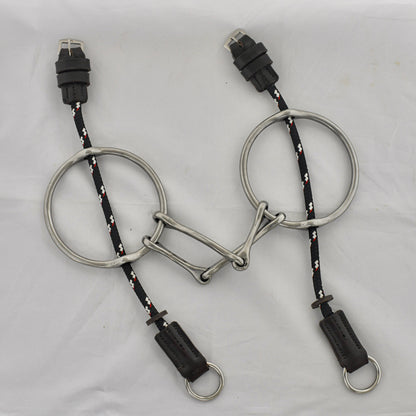 5 inch ring gag horse bit on a white surface.