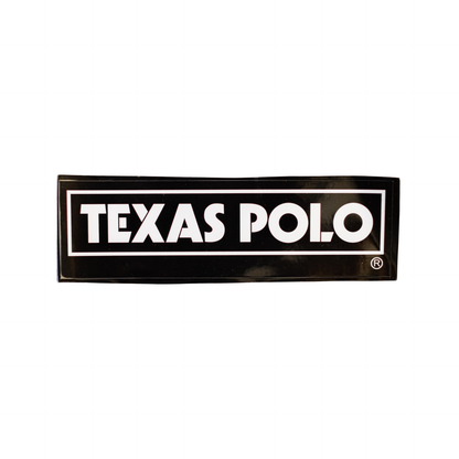 Black sticker with white Texas Polo logo.