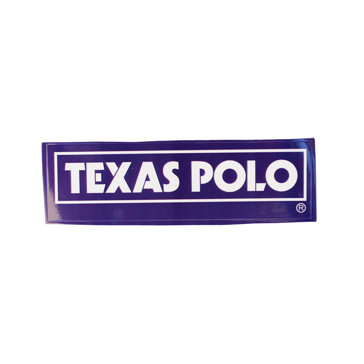 Navy sticker with white Texas Polo logo.