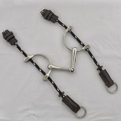 Small balding gag horse bit on a white background.