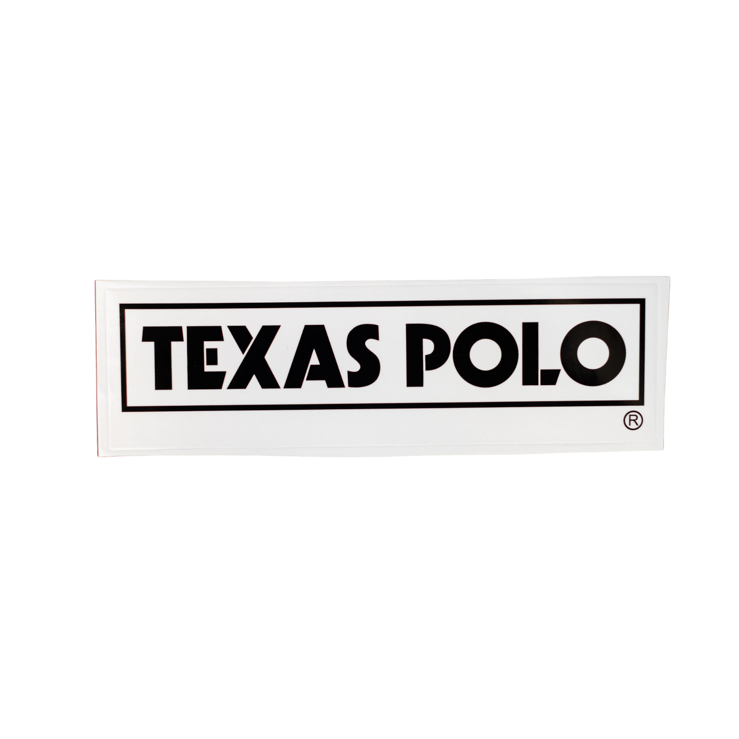 White sticker with black Texas Polo logo.