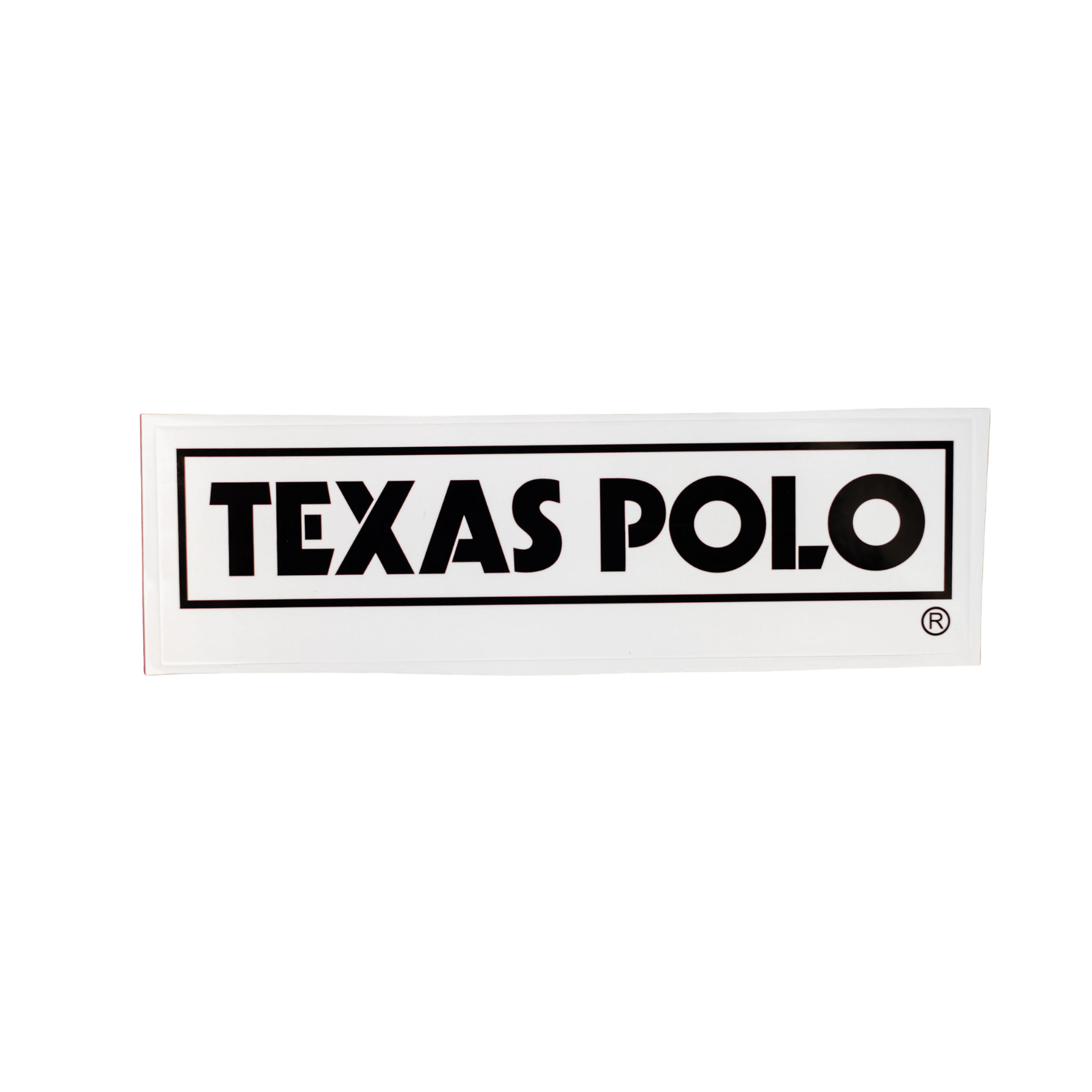White sticker with black Texas Polo logo.