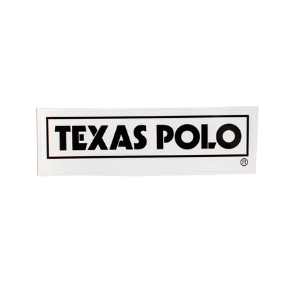 White sticker with black Texas Polo logo.